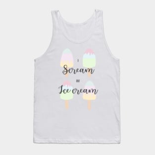 Cool Summer Print With Ice Cream Illustration And Typography Tank Top